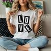 Панк-футболка с булавкой LOVE | Футболка с трафаретным принтом букв | Дерзкая романтическая футболка для женщин и мужчин