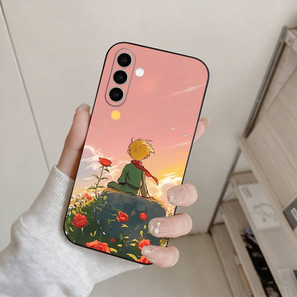 Чехол для телефона Маленький принц Для Samsung Galaxy A73,A72,A71,A70,A53,A52,A51,Другие Мягкий черный чехол