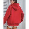 Women's Christmas Footprint Print Hoodie, Drawstring Casual Pullover for Winter