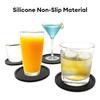 6 шт. нескользящие силиконовые подставки под кружки для кофе, набор держателей, подставки под чашки, набор, черный круглый коврик, домашний офисный стол, декоративная подкладка