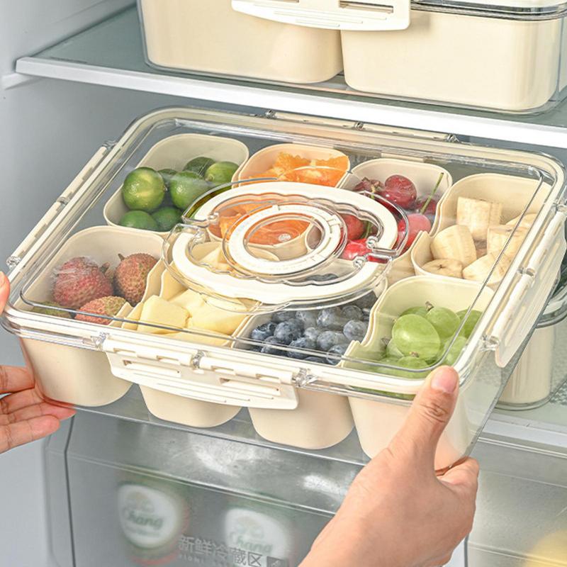Портативная разделенная коробка для закусок, конфетница, 8-секционная портативная коробка для закусок, прозрачные разделенные сервировочные блюда для хранения свежести с крышкой для орехов