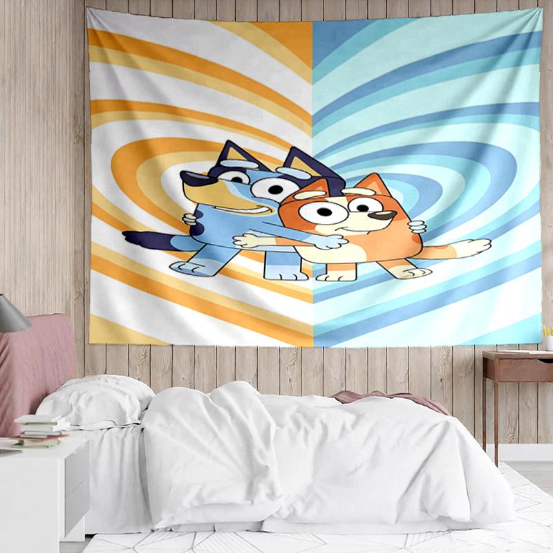 1PC Bluey Friends Adventure Tapestry, Unique Design Tapestry, Suitable for Bedroom,Livingroom, Playroom,Heartwarming Holiday Gifts