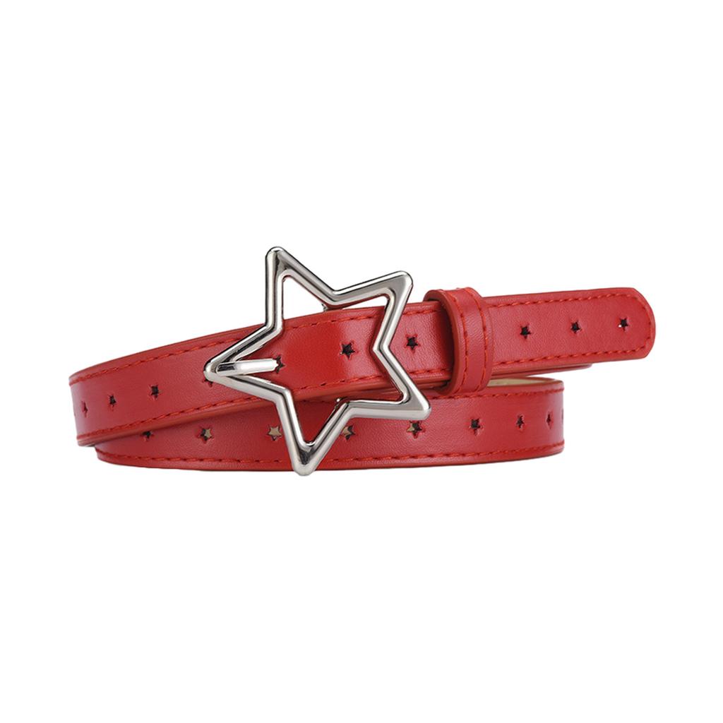 Adjustable Alloy Star Buckle Thin Waist Belt Vintage Style Belt Hot Girls Women Waist Belt for Coat Skirts Jeans