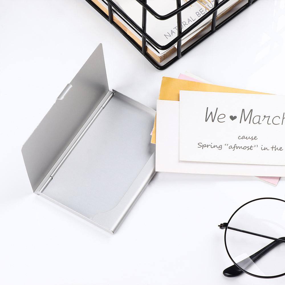 Алюминиевая обложка ID Нержавеющая сталь Серебристый Чехол для кредитных карт Водонепроницаемый Зажим для визиток Бизнес