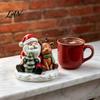 Holiday Home Decor Ornaments Santa And Deer Figurine, Christmas Gnome Resin Statue, Decorative Figures for Table Centerpiece Living Room Bedroom