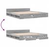 Bed Frame with Drawers Grey Sonoma 200x200 cm Particleboard