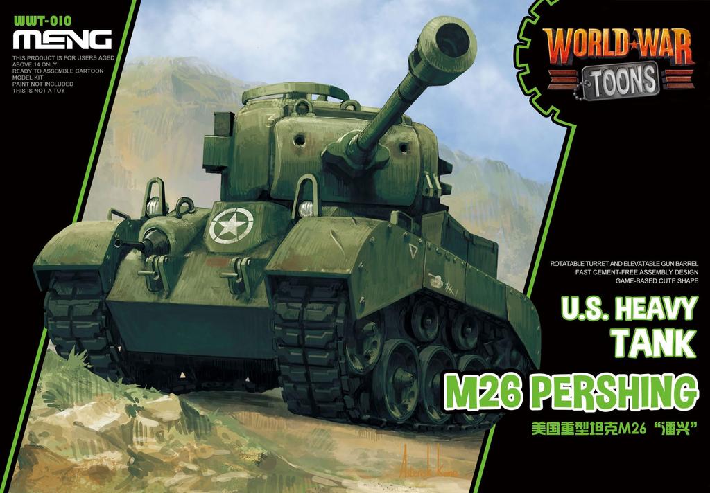 Meng Model World War Toons Series American Heavy Tank M26 Pershing Plastic Model MWWT010