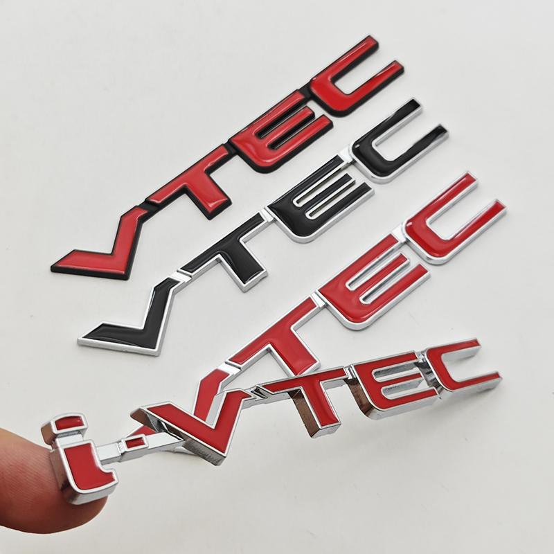 3D Metal Car Letters I VTEC Logo Rear Trunk Tail Badge Emblem Decals For Honda Civic Accord Jazz VEZEL Auto Sticker Accessories