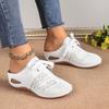 Женские шлепанцы на танкетке со шнуровкой и платформой, повседневные прогулочные сандалии, шлепанцы, женские летние новые модные шлепанцы без шнуровки