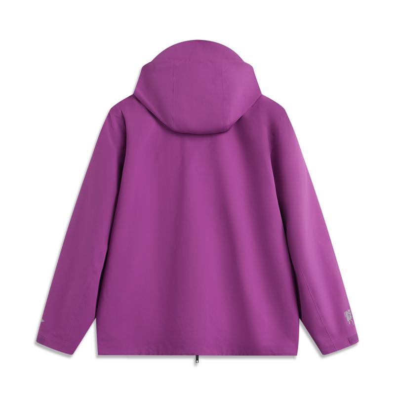 Li Ning Waterproof, Windproof, Breathable, Water Repellent Windbreaker Jacket Unisex Cosmic Purple AEMU011-6