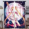 Blackout Curtain for Room 2 Panel Sailormoon Shades Halloween Decoration Anti-mosquito Curtains Tulle for Bedroom Partition Home