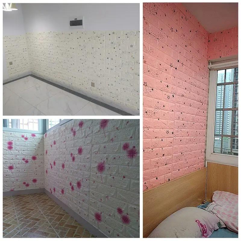 10 шт. 35 см x 30 см Самоклеящиеся панели 3D Мягкие противоударные обои из пены Имитация кирпичной кладки Наклейки на стену Гостиная Детская спальня Декор