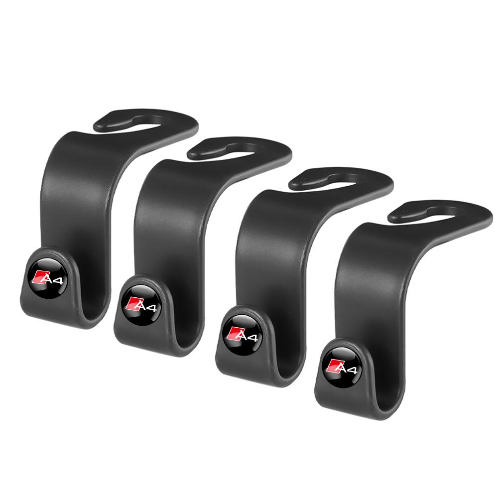 2026 2/4Pcs Car Seat Back Hook Organizer Holder Storage Hanging Clips For 22x SLine A4 A5 A6 A7 A8 Quattro C5 C6 C7 S3 S6 Q3 S3 S8 D2