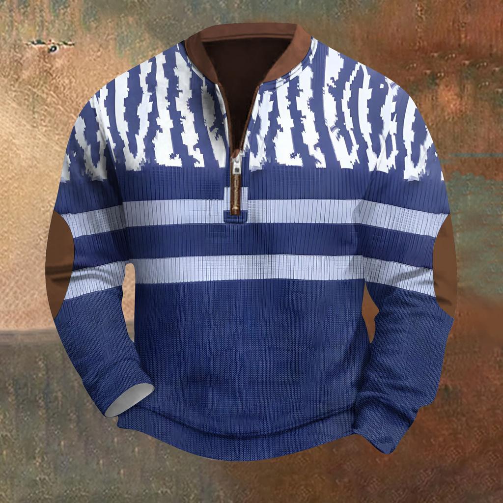 Мужская повседневная толстовка в стиле ретро с градиентным принтом