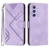 For Samsung Galaxy A55 5G Wallet Case Line Imprinted PU Leather Phone Cover with Strap