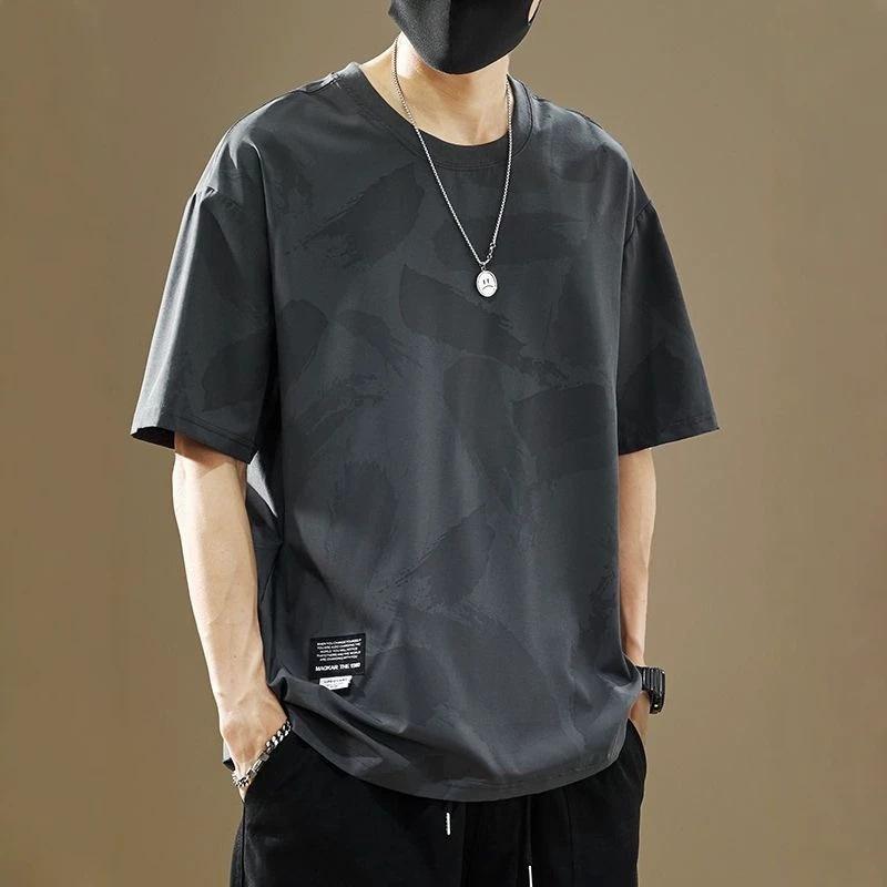 Men Summer Loose Thin Breathable Round Neck Short Sleeve Casual T Shirt