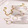 Hot Sale Niche Light Luxury Zircon Back Chain Plated 18K Gold Stainless Steel Integrated Finger Bracelet Color Retaining Jewelry