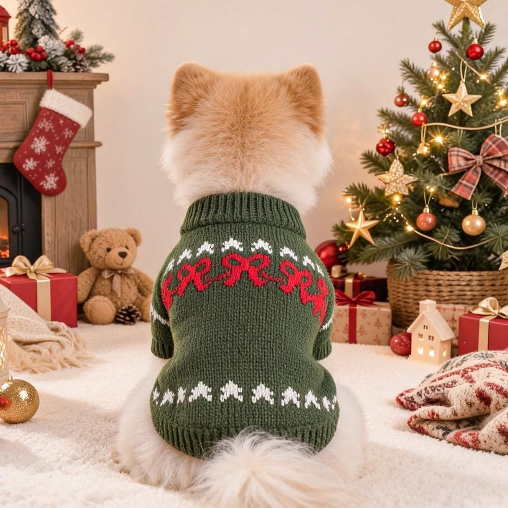 Xmas style Winter Dog Clothes Pet Outfits Dog Turtleneck Soft Knit Puppy Pullovers Dog
