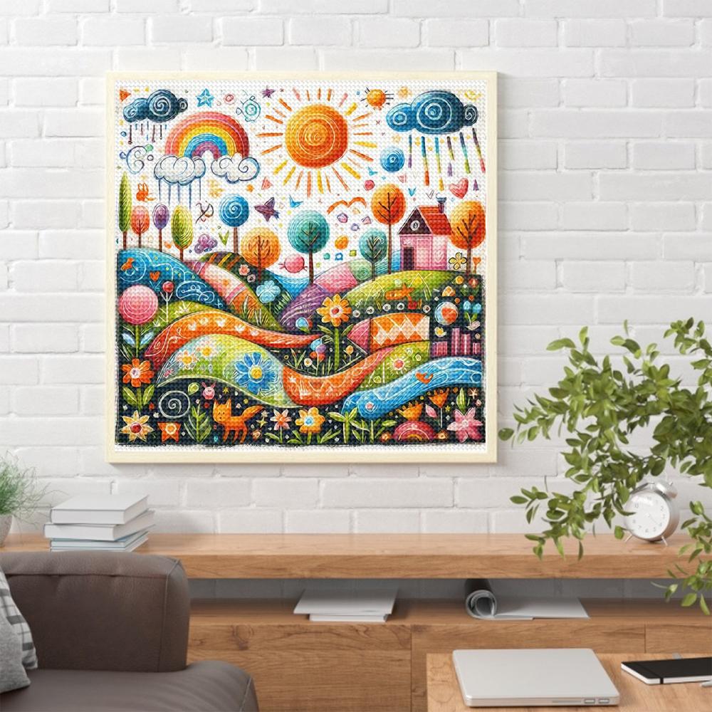 Full Diy 5d Round Diamond Painting Colorful Home Abstract Series Home Decoration Art Craft Mosaic Painting