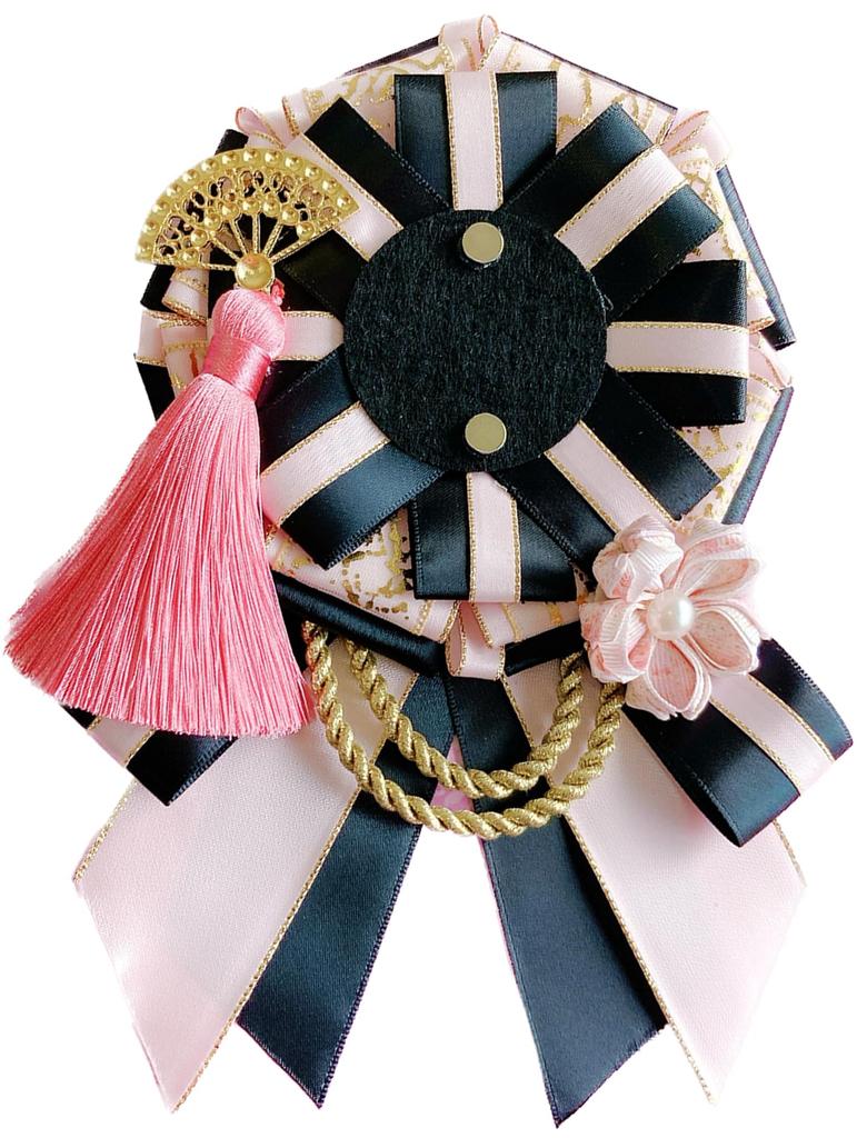 G trigger Ita Rosette Decorative Can Badge Various Ita Bag Favorite Rosette Pink G-triger Japanese-style - Rosette, Rosette, Parts, Chain, Ribbon, Dec