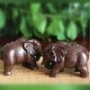 Mini Elephant Figurines Craft Carved Natural Wooden Mineral Crystal Mini Animals Statue For Decor Chakra Healing