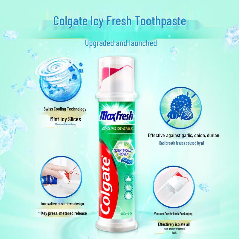 Colgate Icy Fresh & Clean Fluoride Toothpaste with Pump