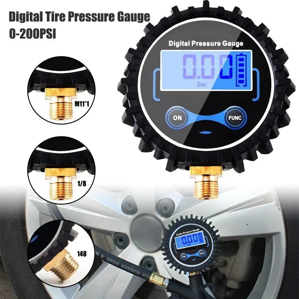 Portable Digital Tire Pressure Gauge Precision Short Pressure Measuring Valve  Truck