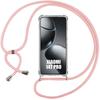 Coque Pour Xiaomi 14T Pro, Transparente Avec Cordon Rose - E.F.Connection®