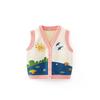 Children's Clothing Boys and Girls Pastoral Style Knitwear Baby Vest Vest Cardigan Spring and Autumn Cartoon Children's Vest Sweater