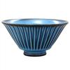 Hamato Hasami Ware Rizaemon Kiln Blue Carved Large Rice Bowl 391095