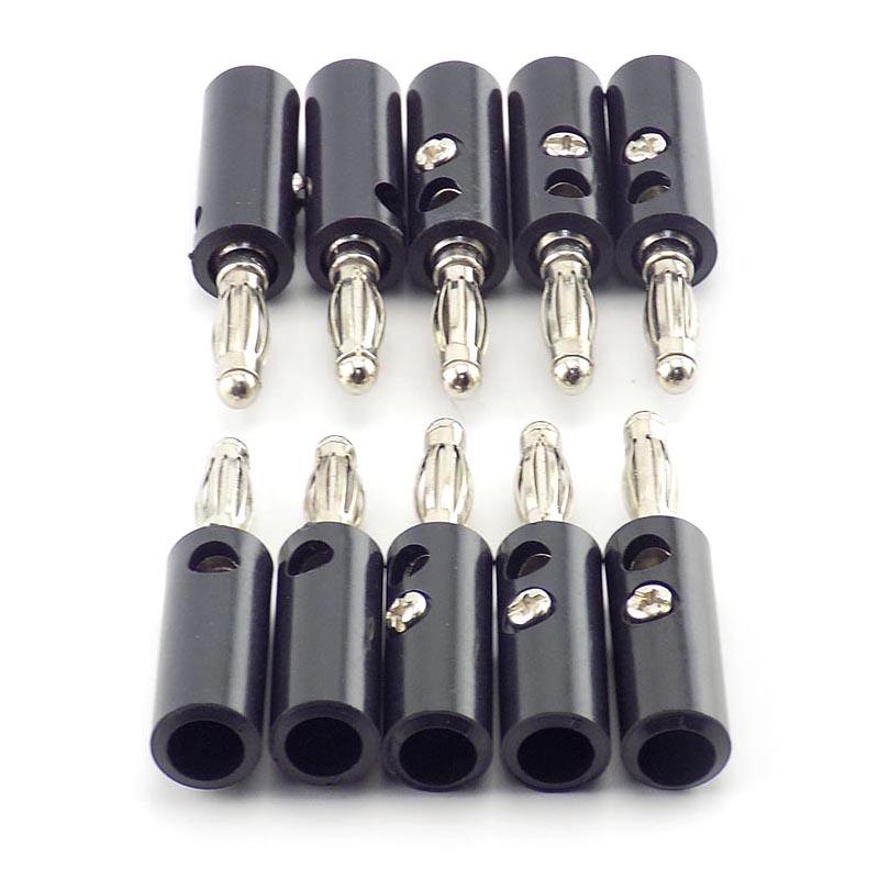 10Pcs Red Black 4mm Banana Plug Socket Connector Gold Plated / Nickel Plated 4mm Banana Male Female Binding Post Speaker Cable