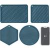 Large Silicone Coasters & Silicone Trivet Mats Kitchen Hot Pads Pot/Pan Mat ,Set of 4 Big Coasters for Drinks,for Outdoor Table,Hot Dishes, Pots,