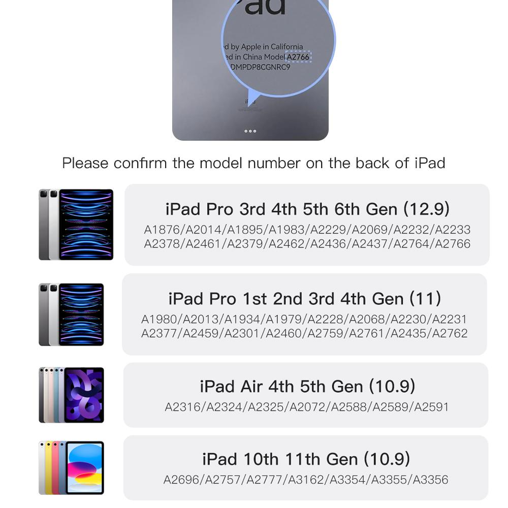 READ YYEAH Чехол-клавиатура Magic Keyboard для iPad 11-го 10-го поколения iPad A16 11-го 11" A2696 A3354 A3355 A3356 Умная магнитная обложка-книга