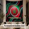 Custom Text Tapestry Morocco Football Print Wall Tapestry Indoor Living Room Wall Decor
