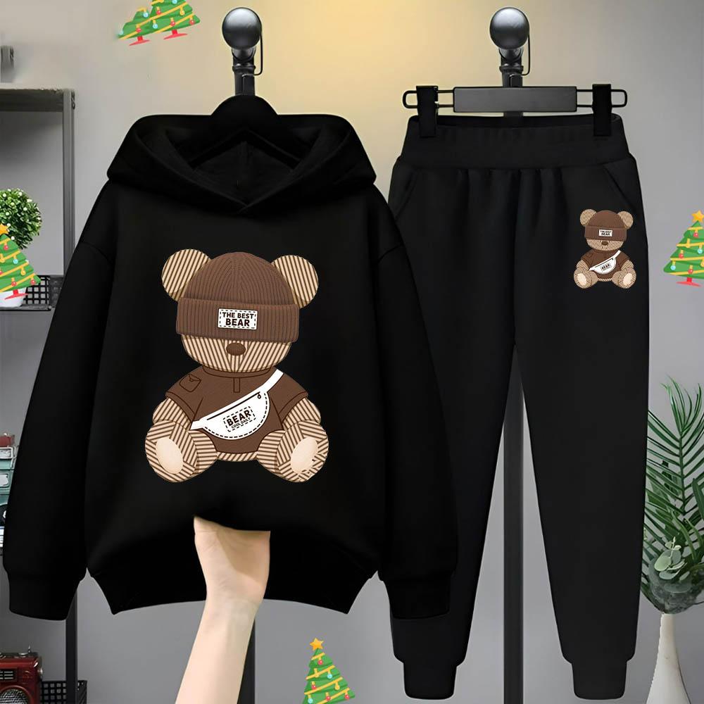 Cartoon Bear Hoodie Cartoon Cartoon Cartoon Cartoon Children's Clothing Children Girls Boys Sweatshirt Hoodie Set Two Sets