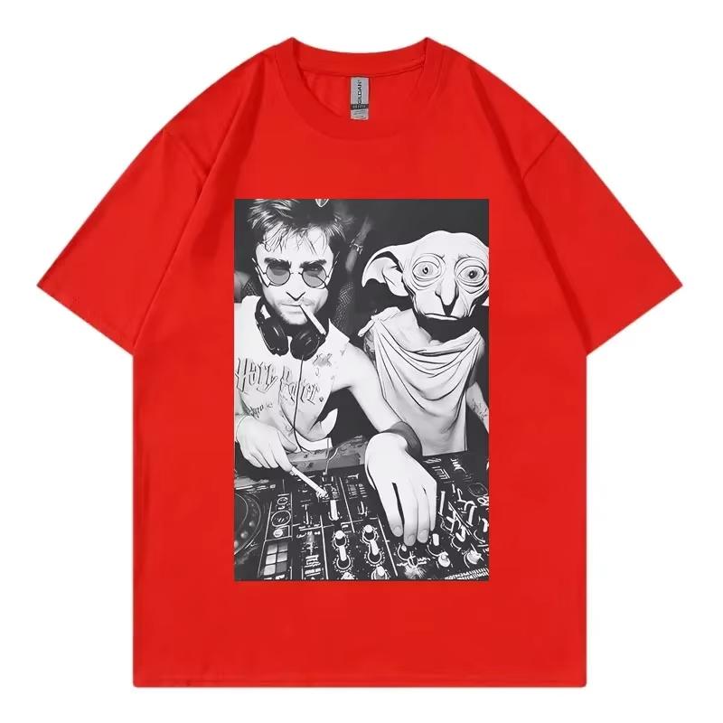 Dobby the House Elf DJ Fun Meme Gótico Camiseta Casual Y Relajada De Manga Corta Retro