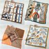 53*53cm Square Silk Scarf Women's Fashion Printed Small Neck Scarf Office Women's Hair Belt Folar Handkerchief Women's Handkerchief Scarf