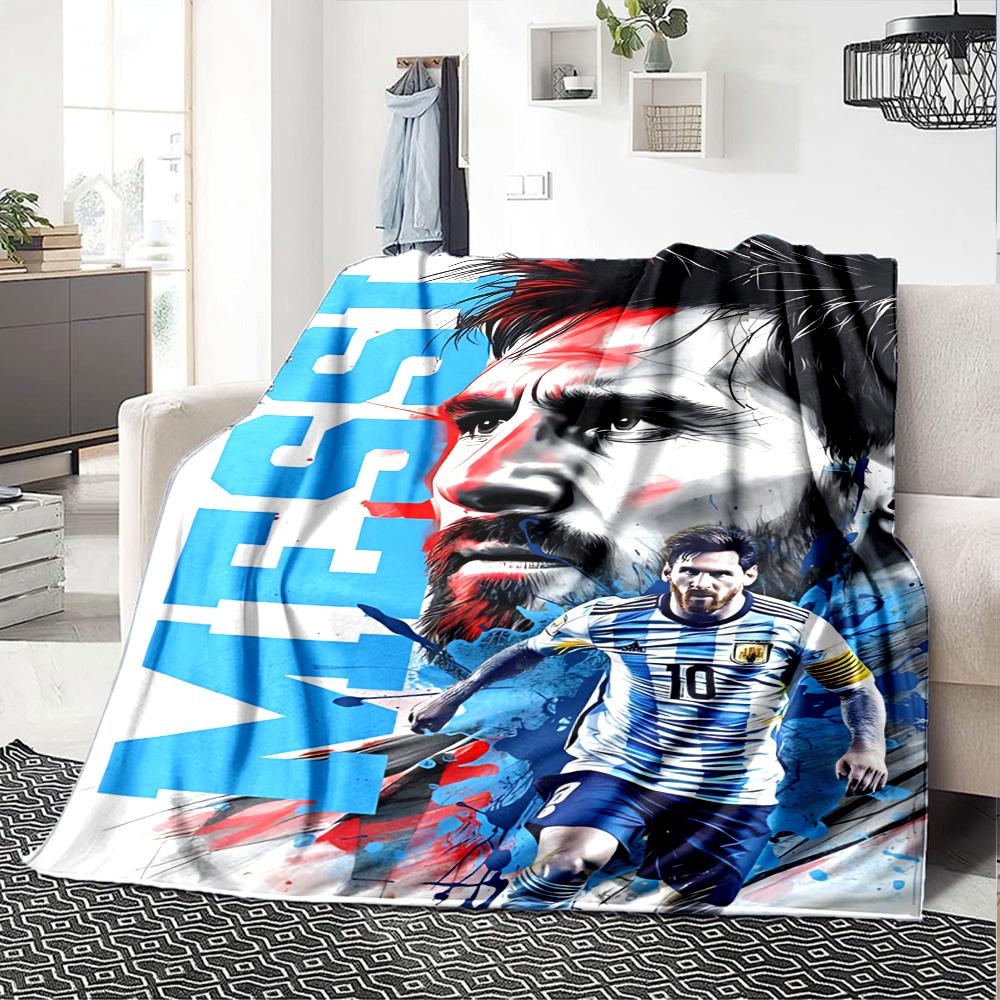 1pc Argentinas Messi Celebrates flannel Blanket for Super Soft Cute Comfort Blanket for Travel Bedding Couch Sofa Blanket Y7304