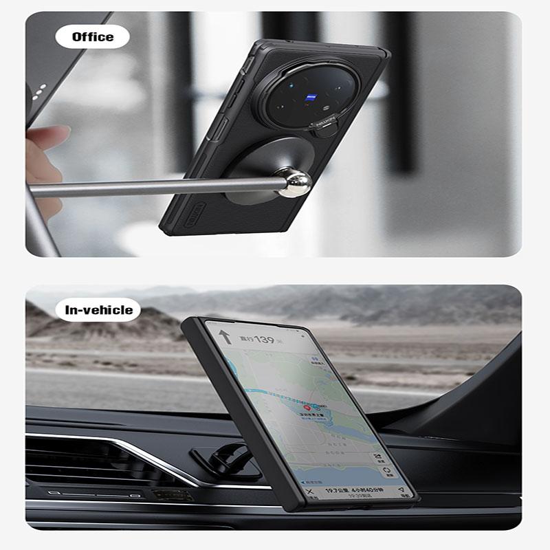 Nillkin for Vivo X Fold5 / X Fold 5 Case Super Frosted Shield Prop Magnetic Cover Camera Flip Mount Ultra Thin Matte PC Anti Shockproof Back Cover