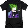 Batman Arkham Asylum Premium Canvas T-Shirt Joker Portrait Black Tee