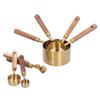 8Pcs Stainless Steel Measuring Cup with Wooden Handle Bartending Scale Measuring Spoon Baking Tool