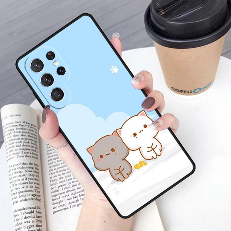 Чехол для телефона Mochi Peach Cat Для Samsung Galaxy S24 S25 Ultra S21 S22 Ultra S10E Note 10 Plus Note 20 FE S23