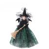 1 Pcs Broom Witch Doll Haunted House Doll Ornaments Black Spider Web Dress Witch Halloween Ghost Festival Decorate Props