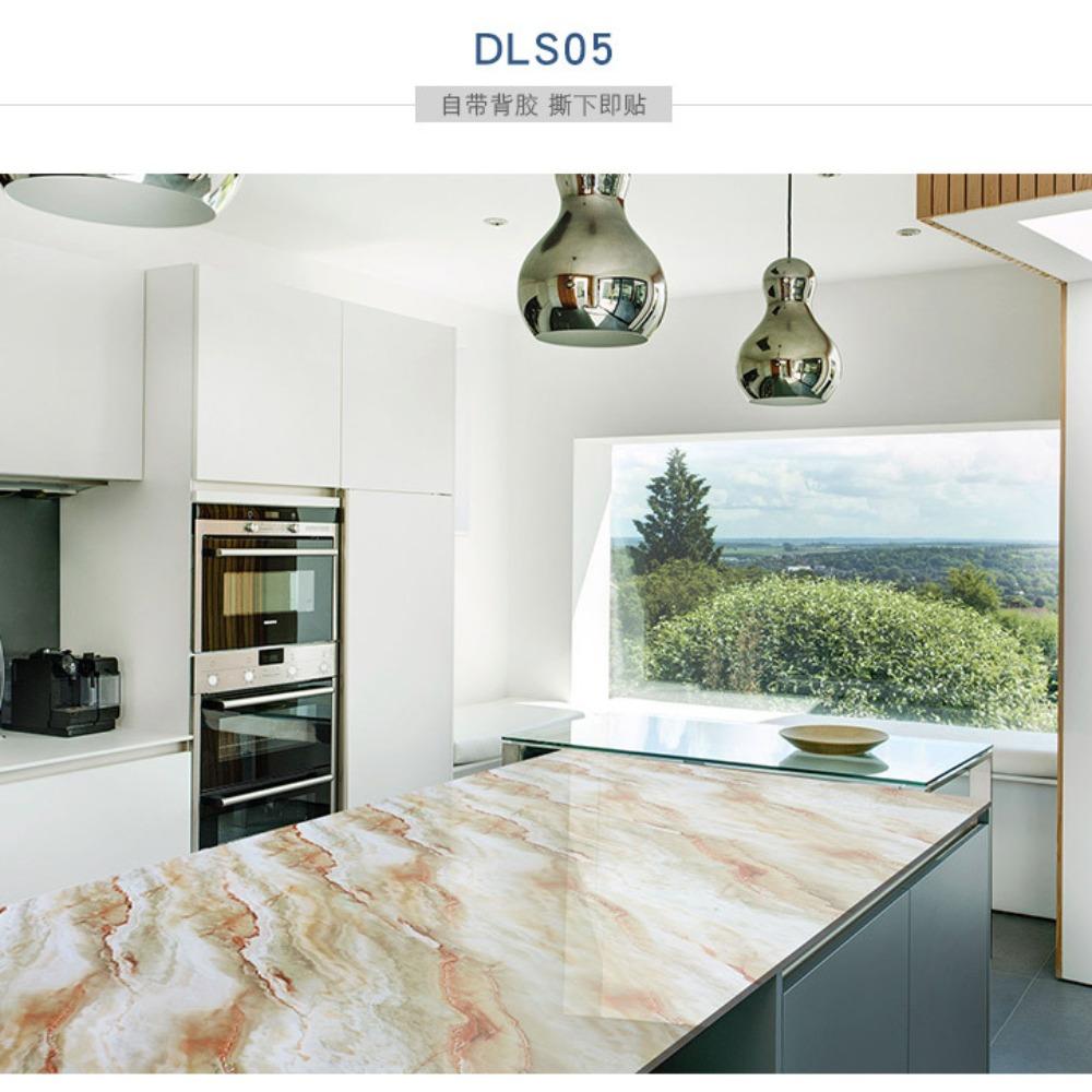 Мраморные наклейки на кухню из алюминиевой фольги Маслостойкие водонепроницаемые самоклеящиеся обои ПВХ Наклейки на стену в ванной комнате Контактная бумажная пленка