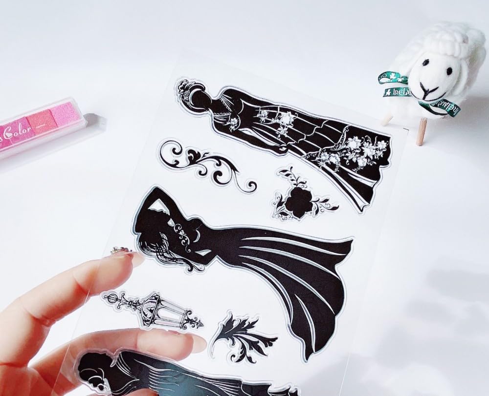 Seimeinoki Прозрачный набор европейских ретро силиконовых штампов с английскими надписями и напитками, многоразовый, для планера, писем, ручной работы, DIY и эмбоссинга