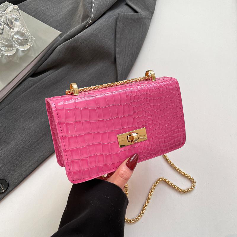 Новая модная ретро лаковая глянцевая маленькая квадратная сумка европейская и американская ретро сумка-коробка универсальная цепочка женская сумка-мессенджер