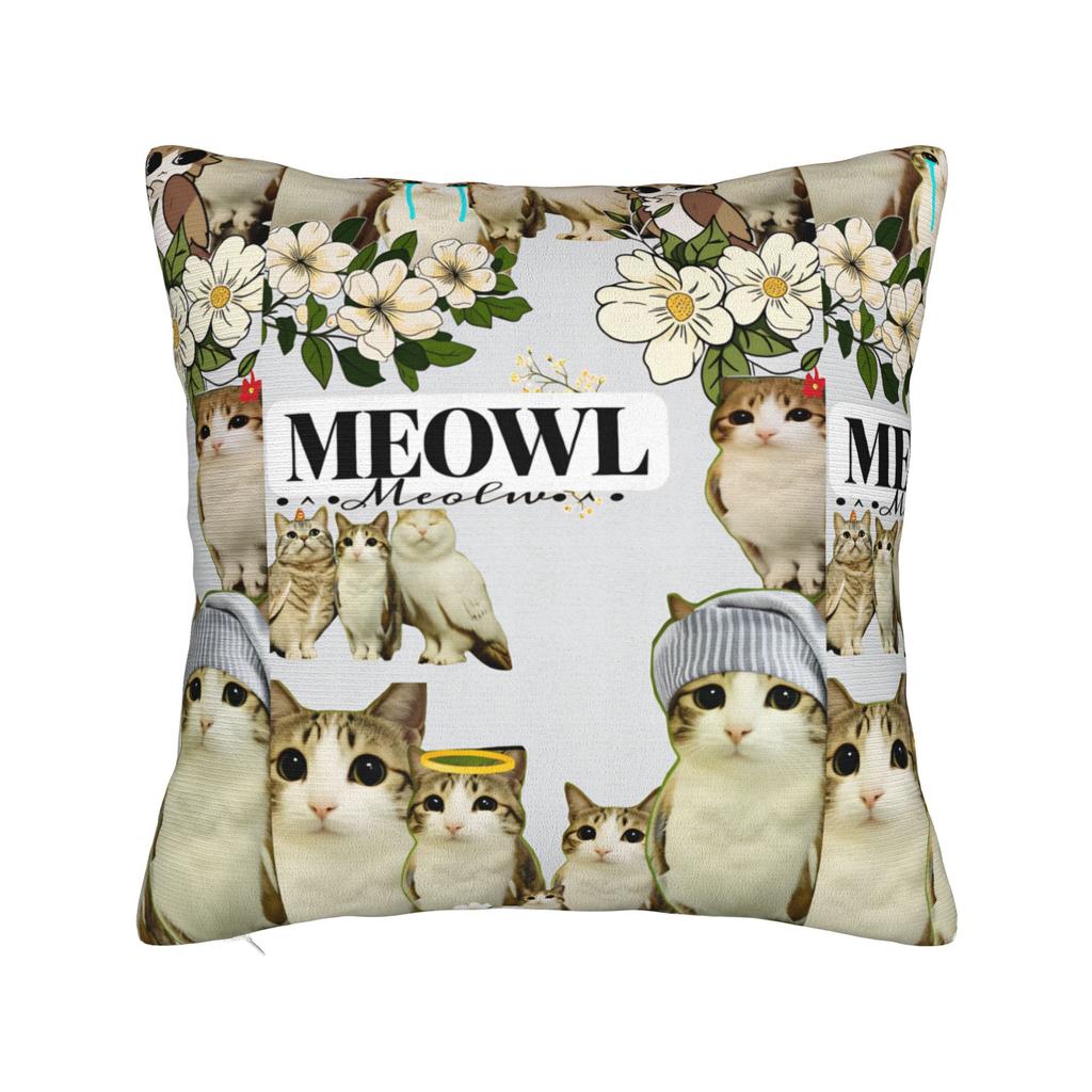 Наволочка Meowl Кот Сова Милые Наклейки с Питомцами Принт Наволочка Для Дивана Диванной Подушки Кровати Гостиной Винтажные Наволочки