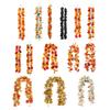 100/175CM Artificial Maple Leaf Garland UV Resistant Fall Halloween Thanksgiving Day Harvest Festival Autumn Mantle Porch Indoor Outdoor Decoration