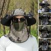 Solar Fan Hat with Neck Flap Face Guard Wide Brim UV Protection Cooling Fan Fishing Hat