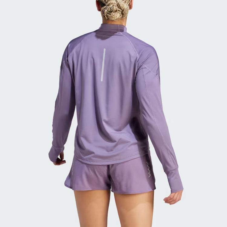 adidas Ultimate Толстовка с однотонным логотипом Футболка с длинным рукавом Женские топы Фиолетовый IM1881